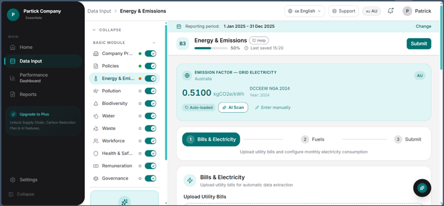Automated ESG and Emissions Calculations